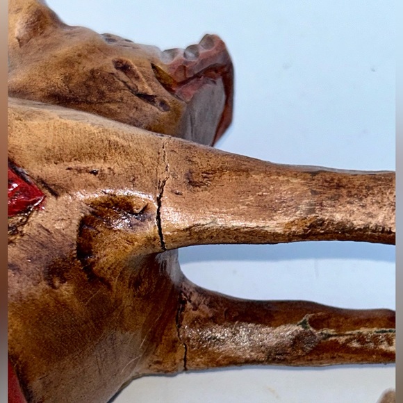 Vintage Wooden Rocking Pig Hog Rocker Folk Art Painted & Carved *Collectible - Picture 12 of 15